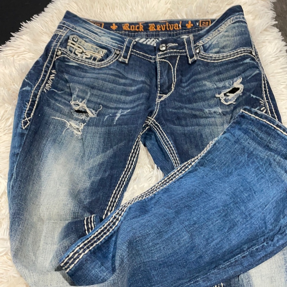 Size 29 sequin pocket rock revival jeans